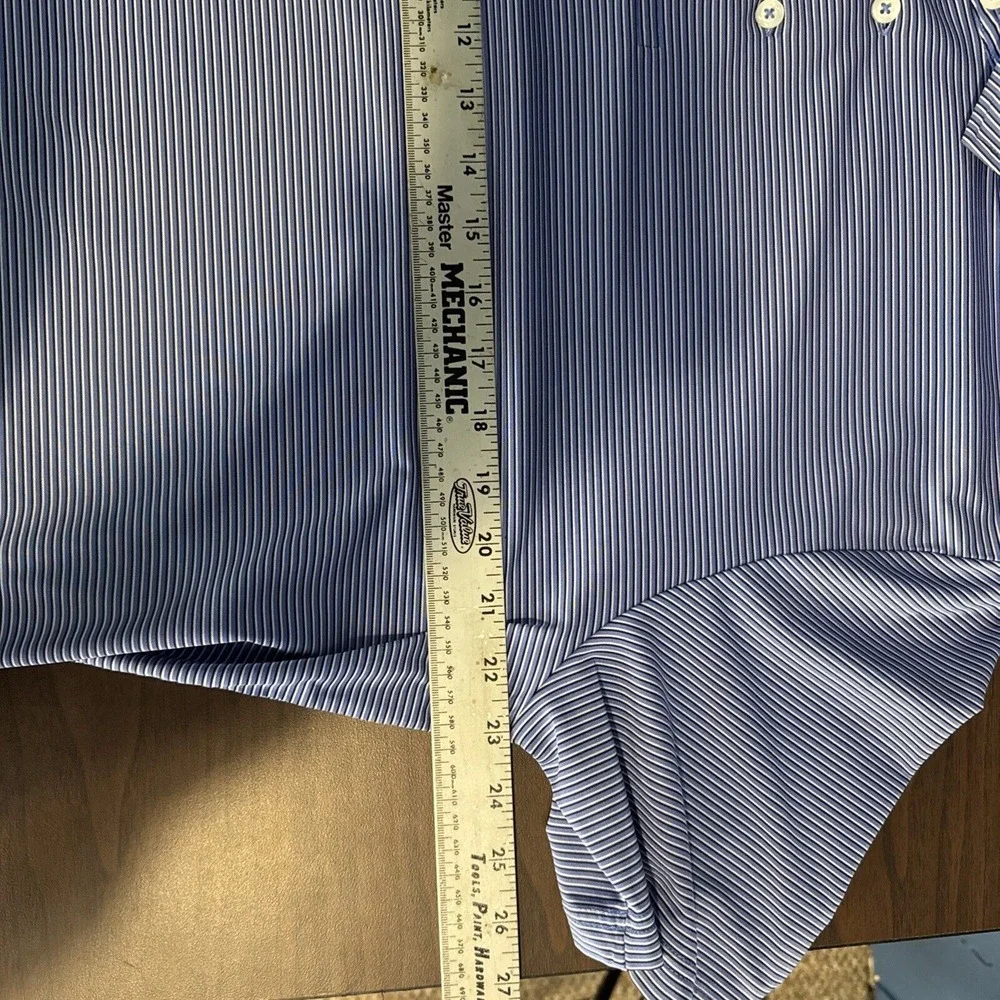 RLX‎ Ralph Lauren Polo Mens Large Blue Striped Moisture Wicking